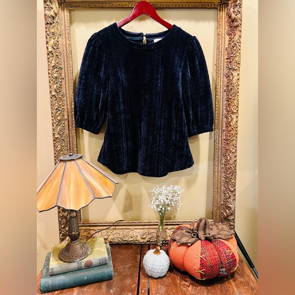 Velvet Navy Blue Tunic - Picture 1 of 5